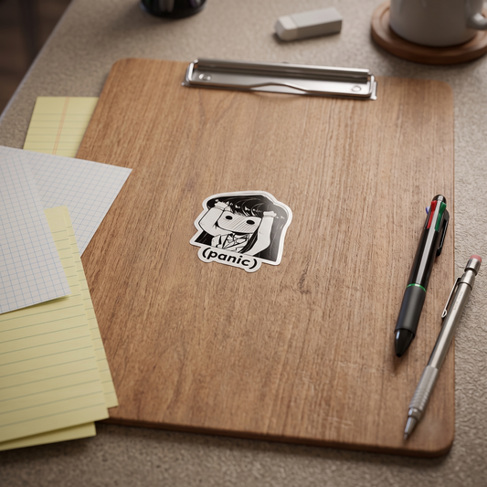 Komi Panic Meme Anime Vinyl Sticker lifestyle photo Devbu Store