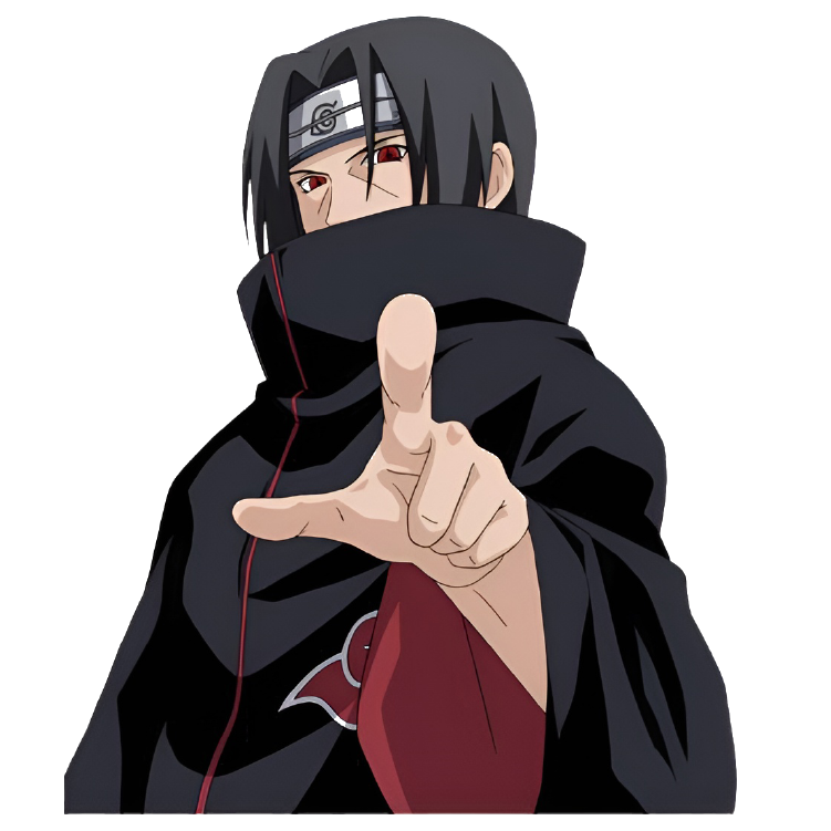 Itachi Uchiha Akatsuki anime sticker from Naruto Shippuden pointing forward