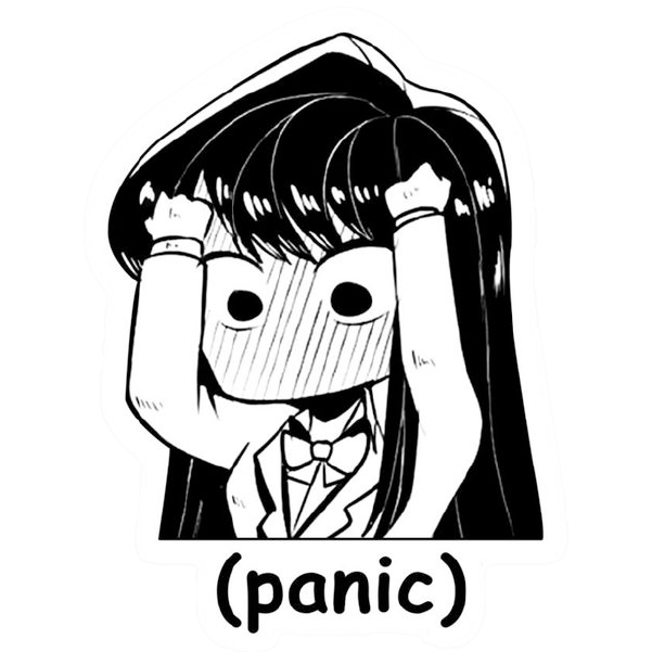 Komi Panic Meme Anime Vinyl Sticker