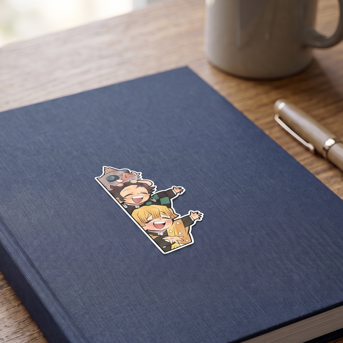 Demon Slayer Peeker Anime Vinyl Sticker close up view Devbu Store