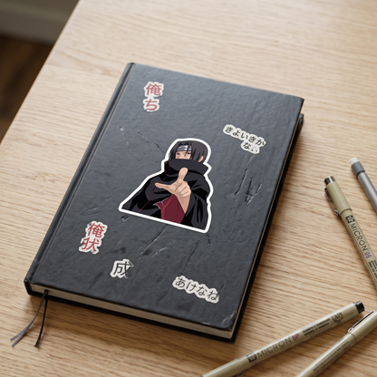 Itachi Uchiha Anime Vinyl Sticker lifestyle photo Devbu Store