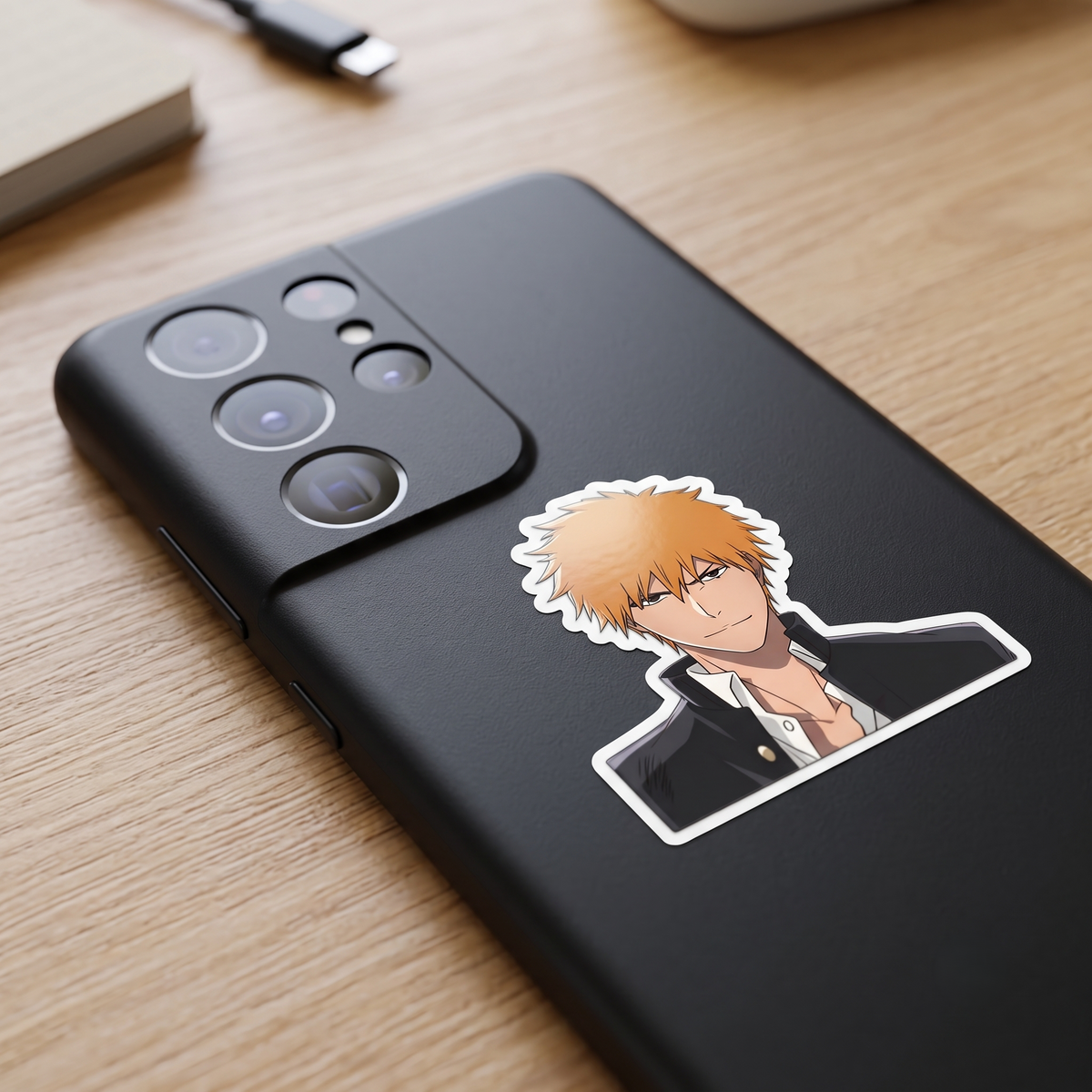 Ichigo Kurosaki Anime Vinyl Sticker close up view Devbu Store