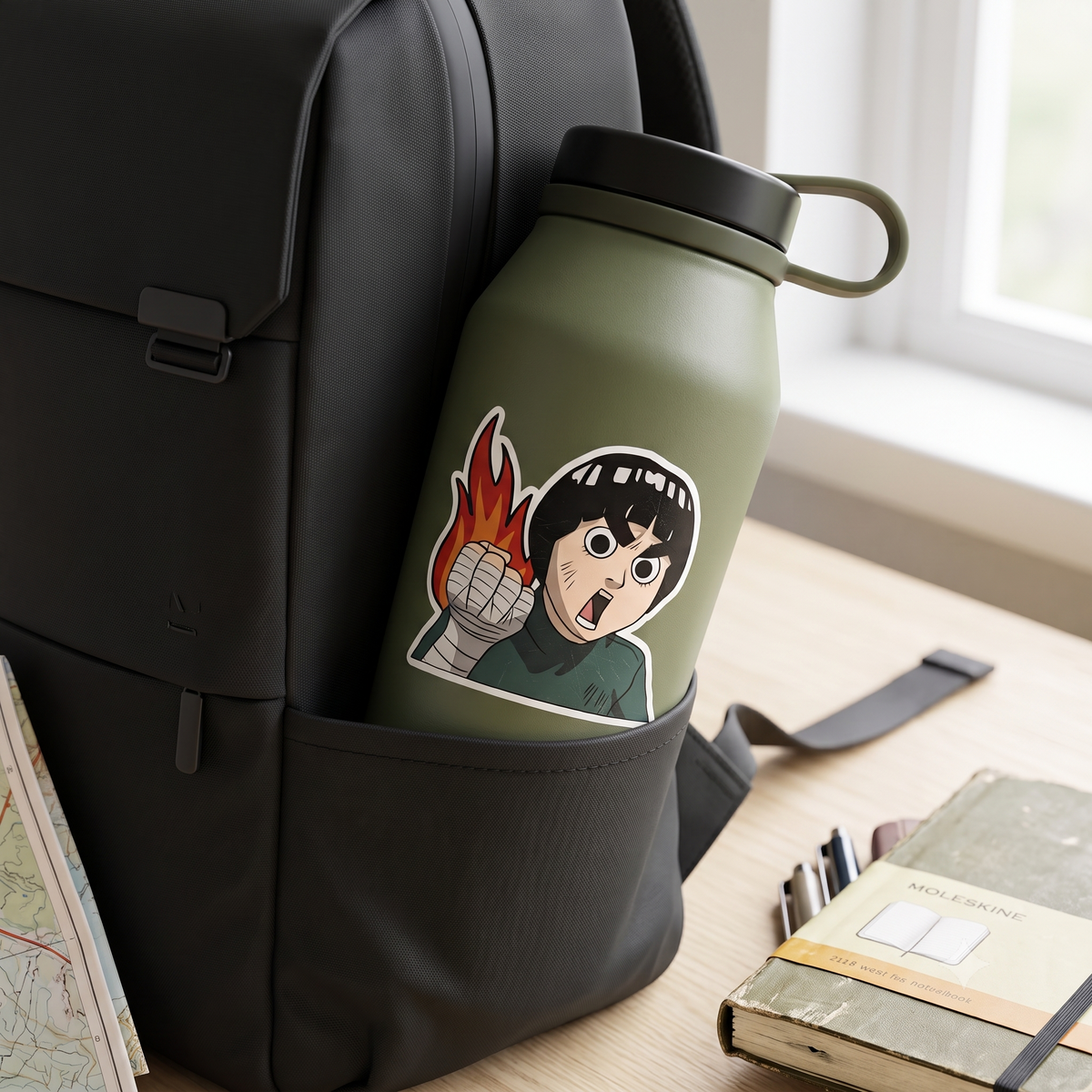 Rock Lee Anime Vinyl Sticker lifestyle photo Devbu Store