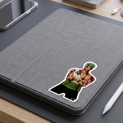 Zoro Anime Vinyl Sticker lifestyle photo Devbu Store