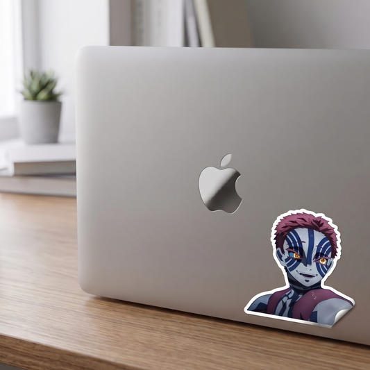 Akaza Anime Vinyl Sticker lifestyle photo Devbu Store