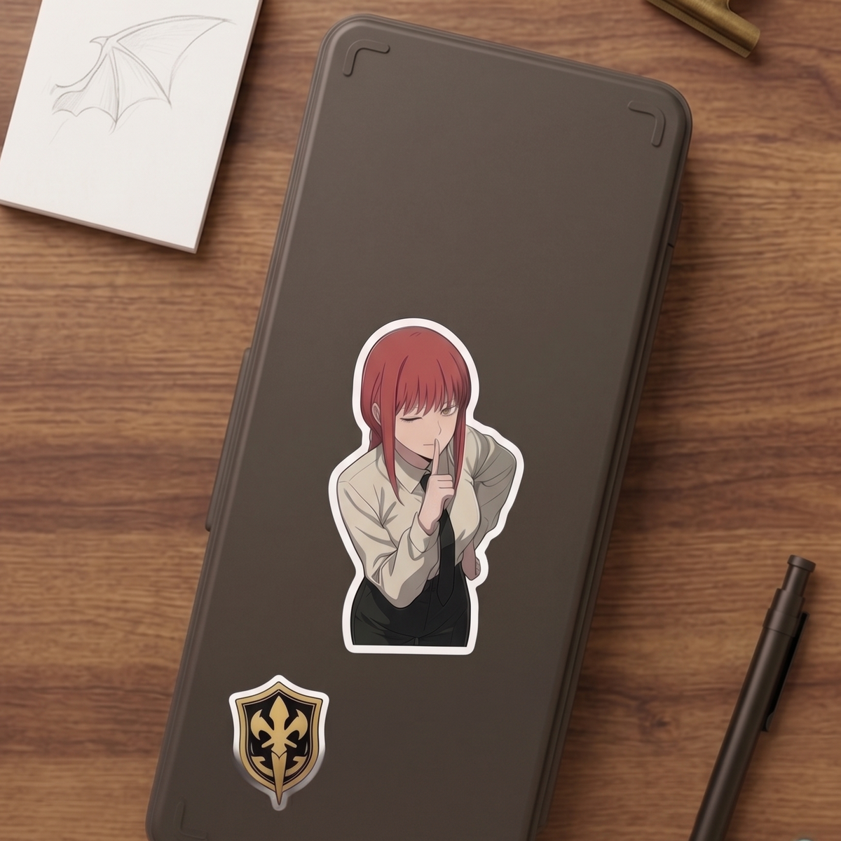 Makima Anime Vinyl Sticker close up view Devbu Store