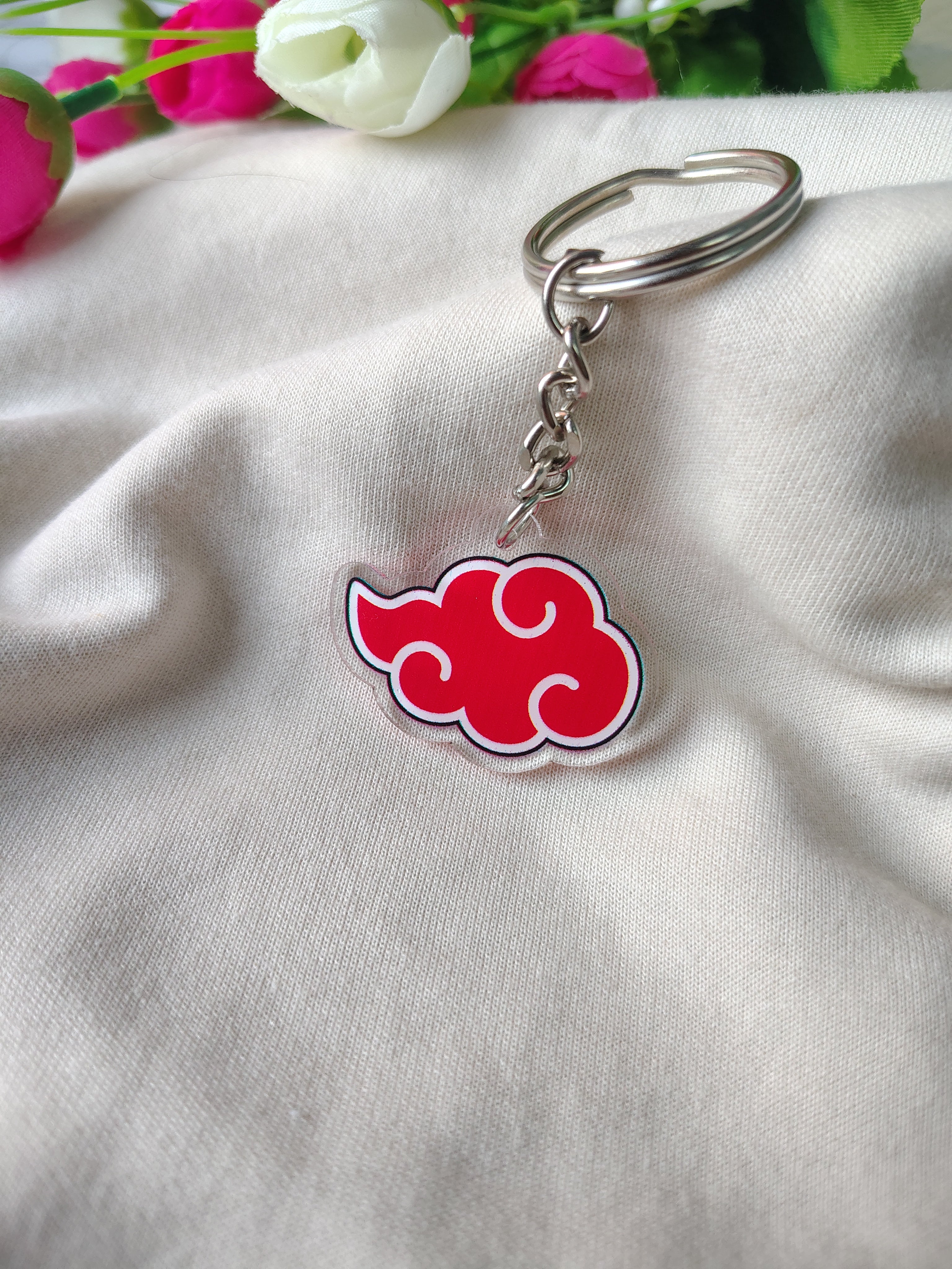 Akatsuki Red Cloud Acrylic Keychain