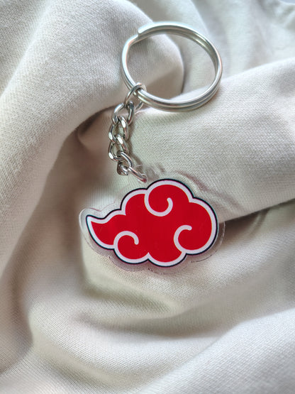 Akatsuki Red Cloud Acrylic Keychain product photo Devbu Store