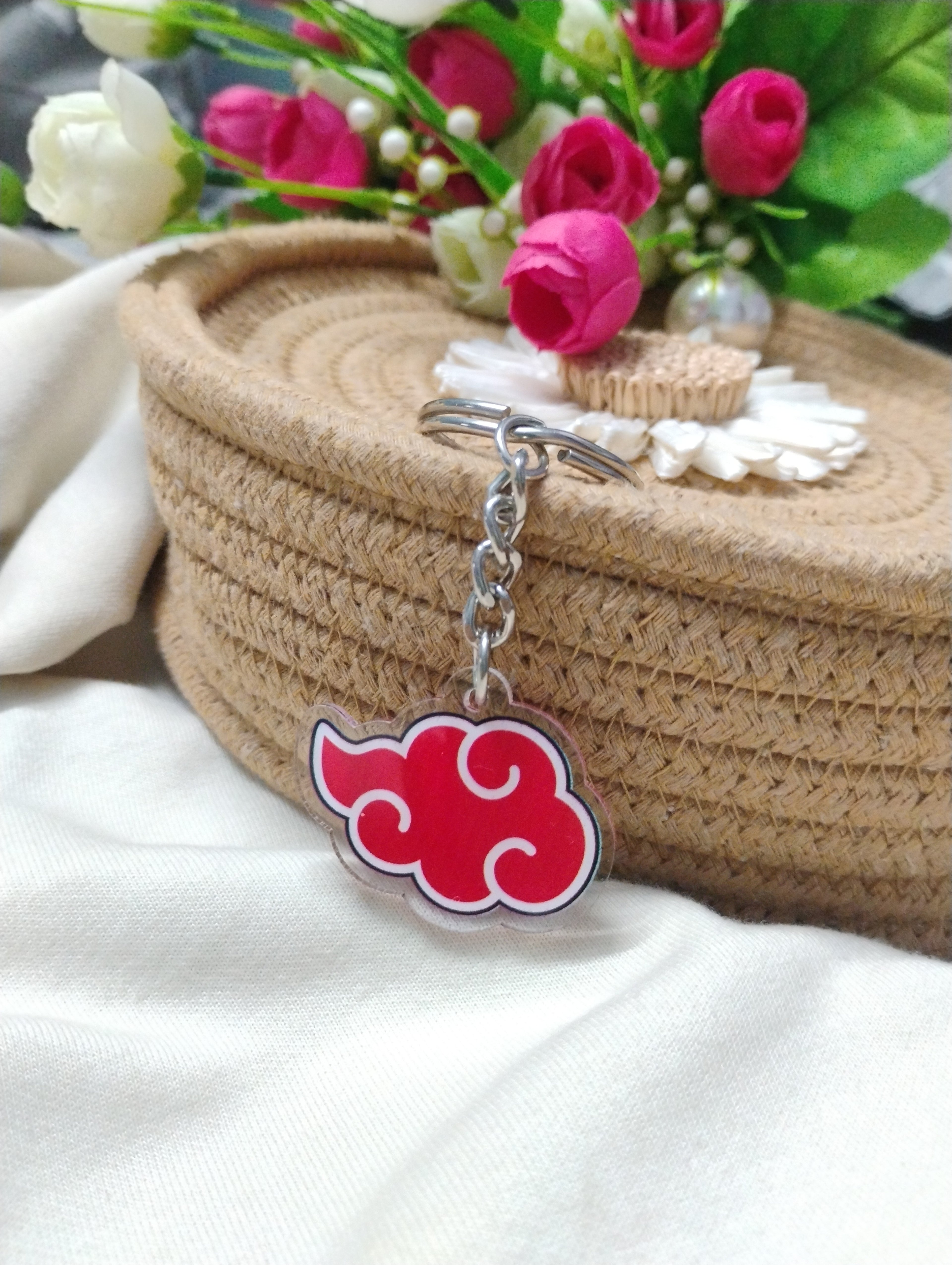 Akatsuki Red Cloud Acrylic Keychain