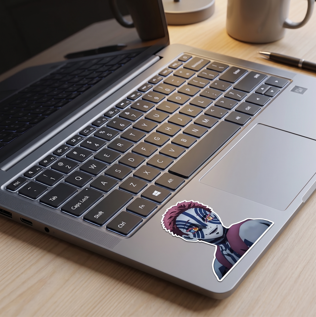 Akaza Anime Vinyl Sticker close up view Devbu Store
