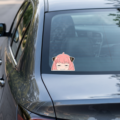 Anya Forger Anime Vinyl Sticker close up view Devbu Store