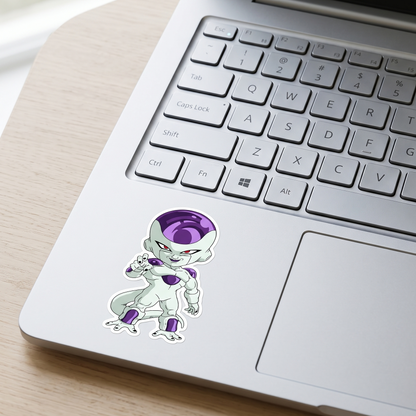 Frieza Anime Vinyl Sticker close up view Devbu Store