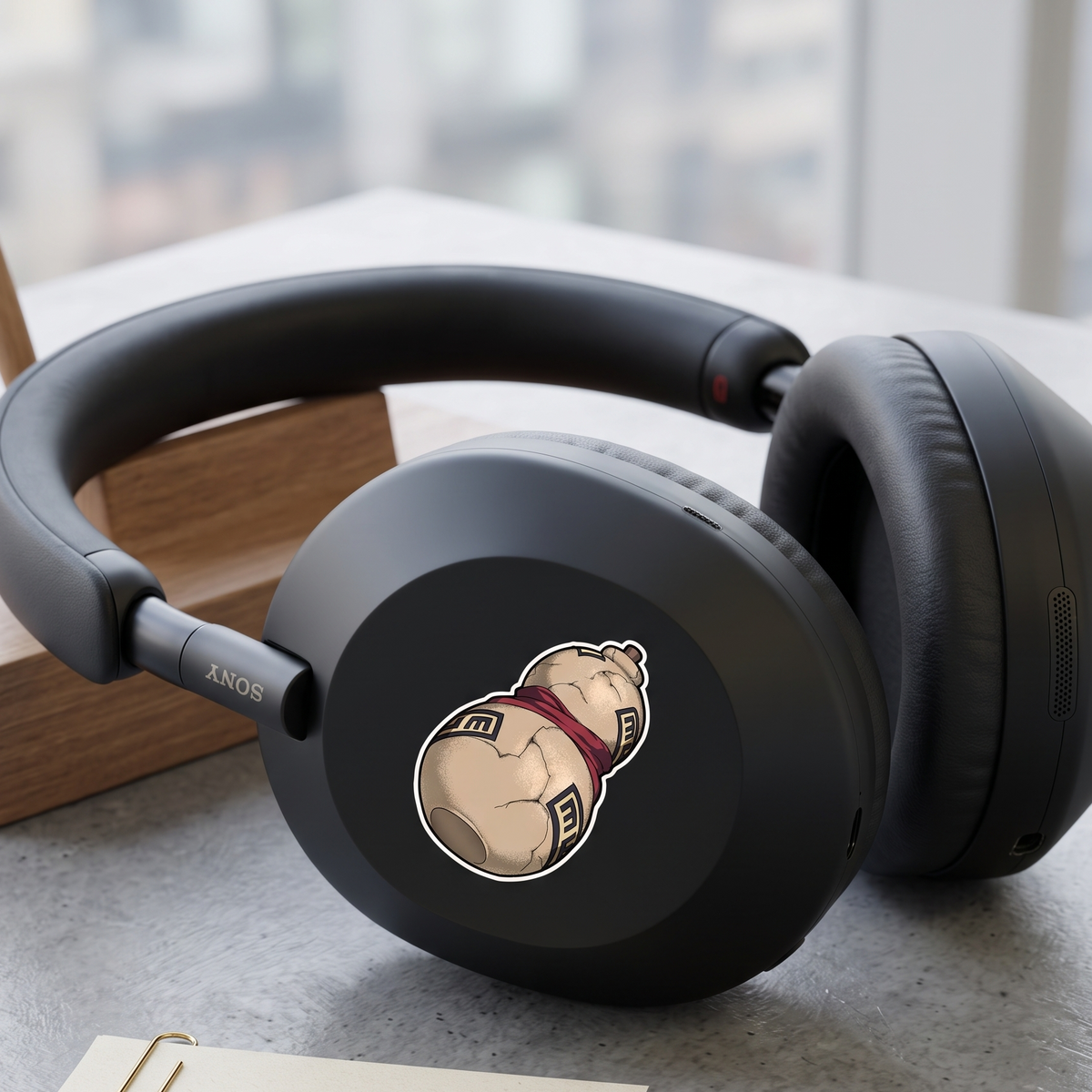Gaara Sand Gourd Anime Vinyl Sticker close up view Devbu Store