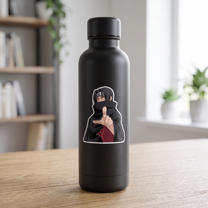 Itachi Uchiha Anime Vinyl Sticker close up view Devbu Store