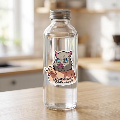 Inosuke Hashibira Anime Vinyl Sticker lifestyle photo Devbu Store