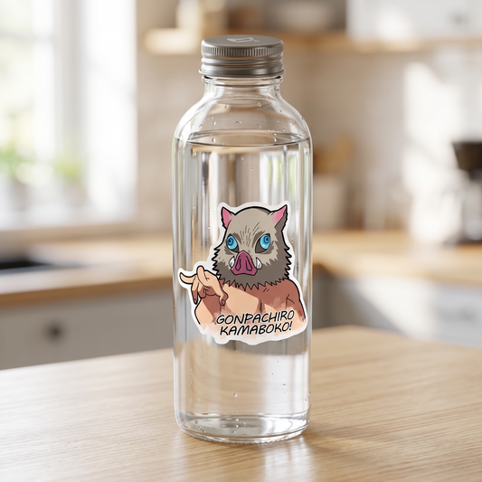 Inosuke Hashibira Anime Vinyl Sticker lifestyle photo Devbu Store