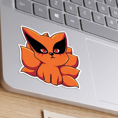 Kurama Nine Tails Anime Vinyl Sticker close up view Devbu Store