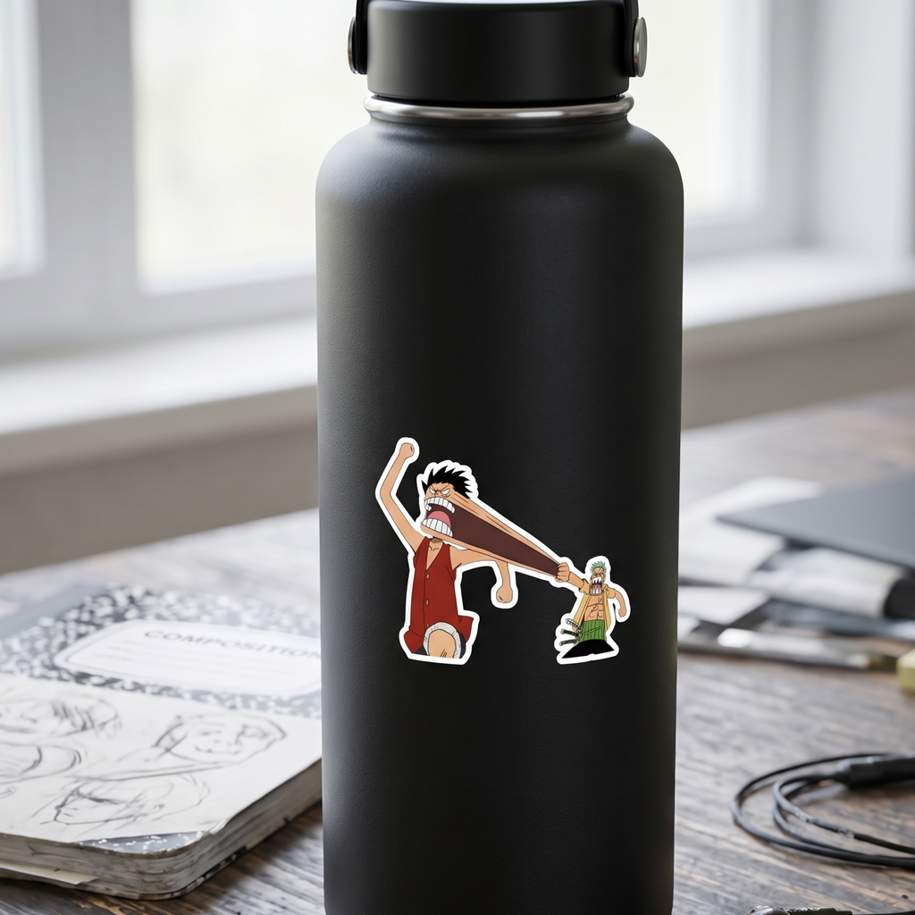 Luffy Gear Punch Zoro Anime Vinyl Sticker