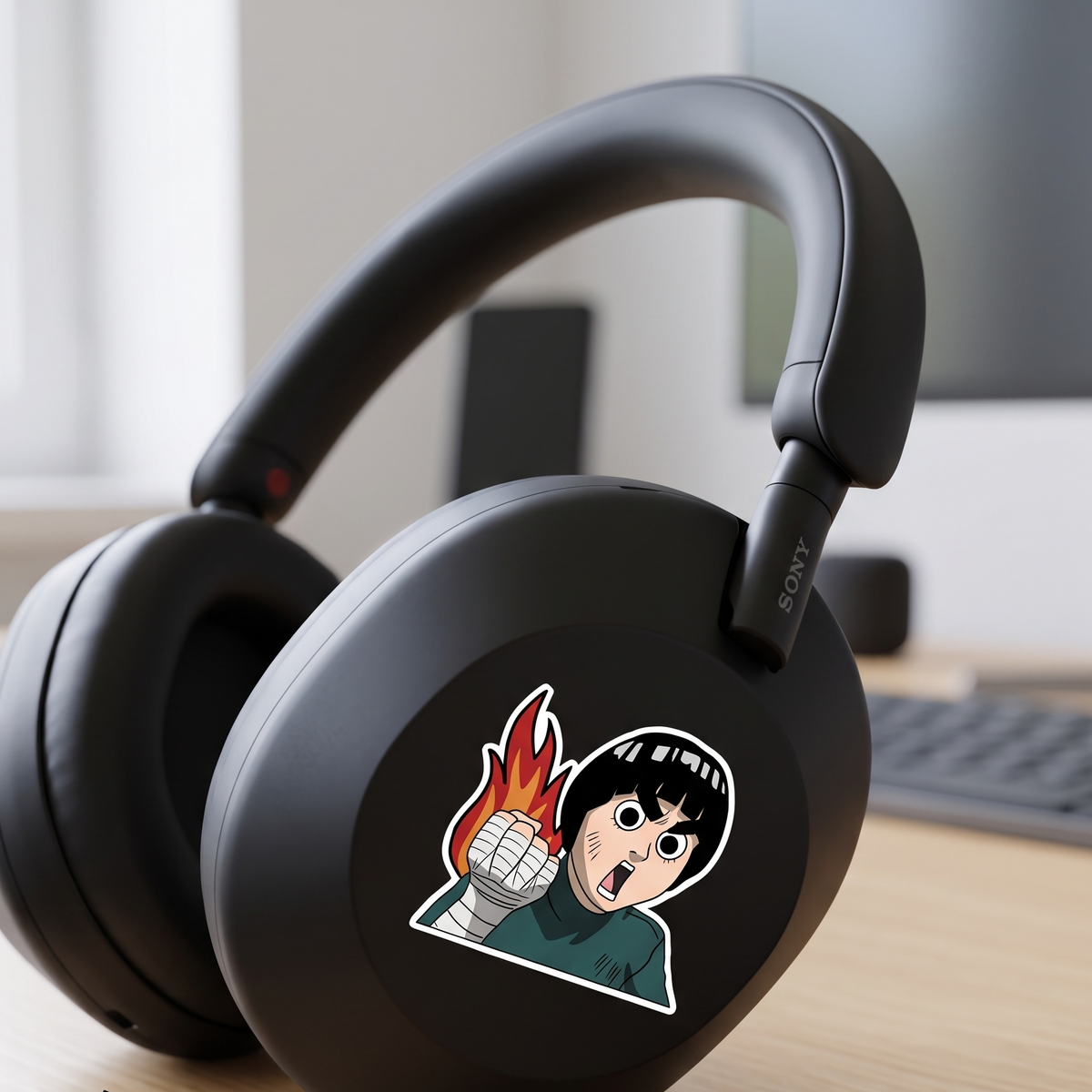 Rock Lee Anime Vinyl Sticker close up view Devbu Store