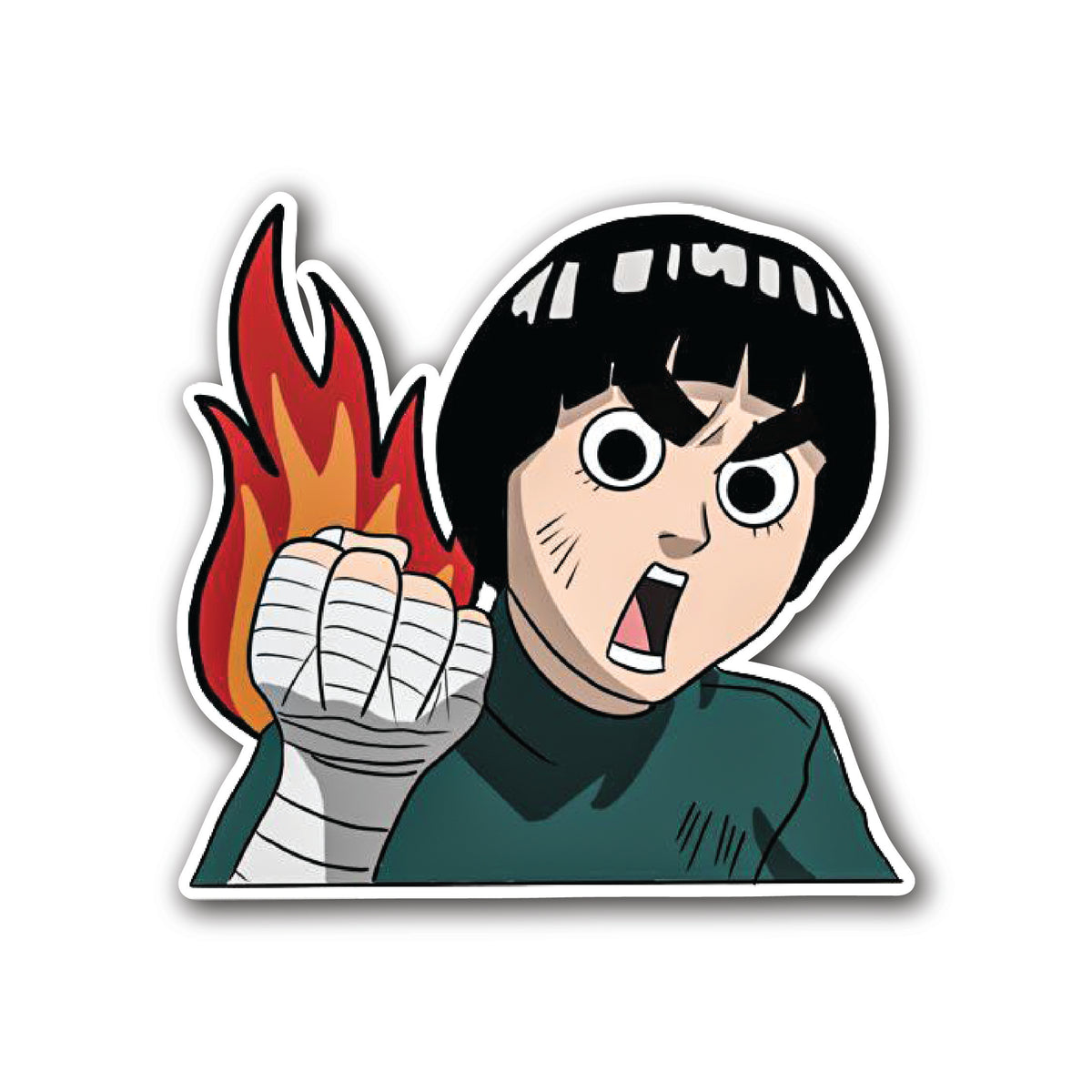 Rock Lee Anime Vinyl Sticker front view Devbu Store