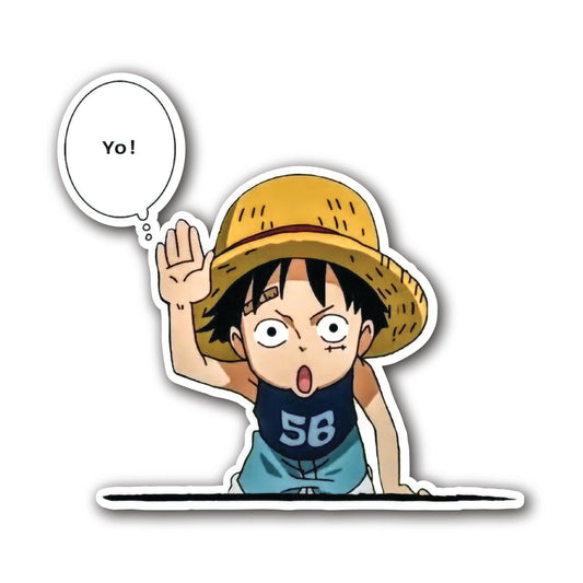 Young Luffy Anime Vinyl Sticker front view Devbu Store