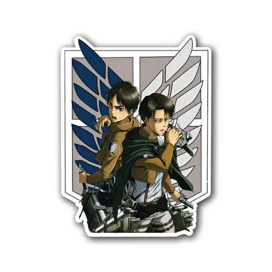 Eren and Levi Attack on Titan Vinyl Sticker front view Devbu Store
