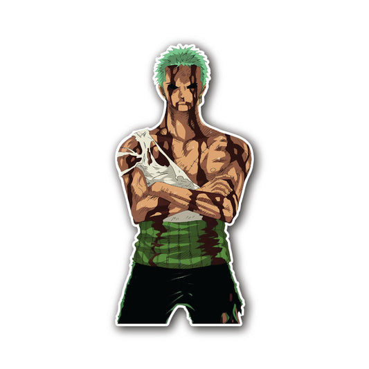 Zoro Anime Vinyl Sticker front view Devbu Store