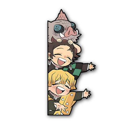 Demon Slayer Peeker Anime Vinyl Sticker front view Devbu Store