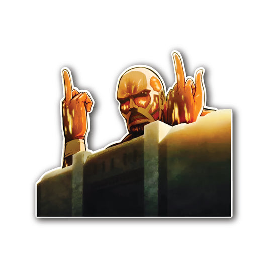 Colossal Titan Attack on Titan Vinyl Sticker front view Devbu Store
